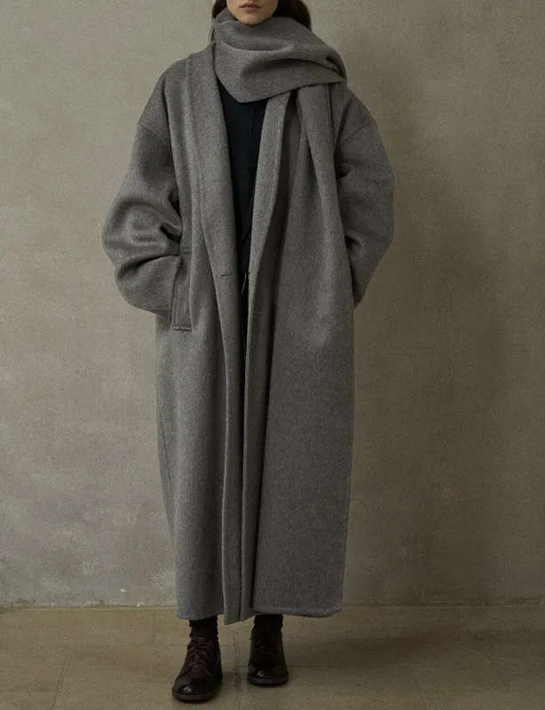 Grey Oversized Wool Coat -PREORDER sold by Pixie Market
