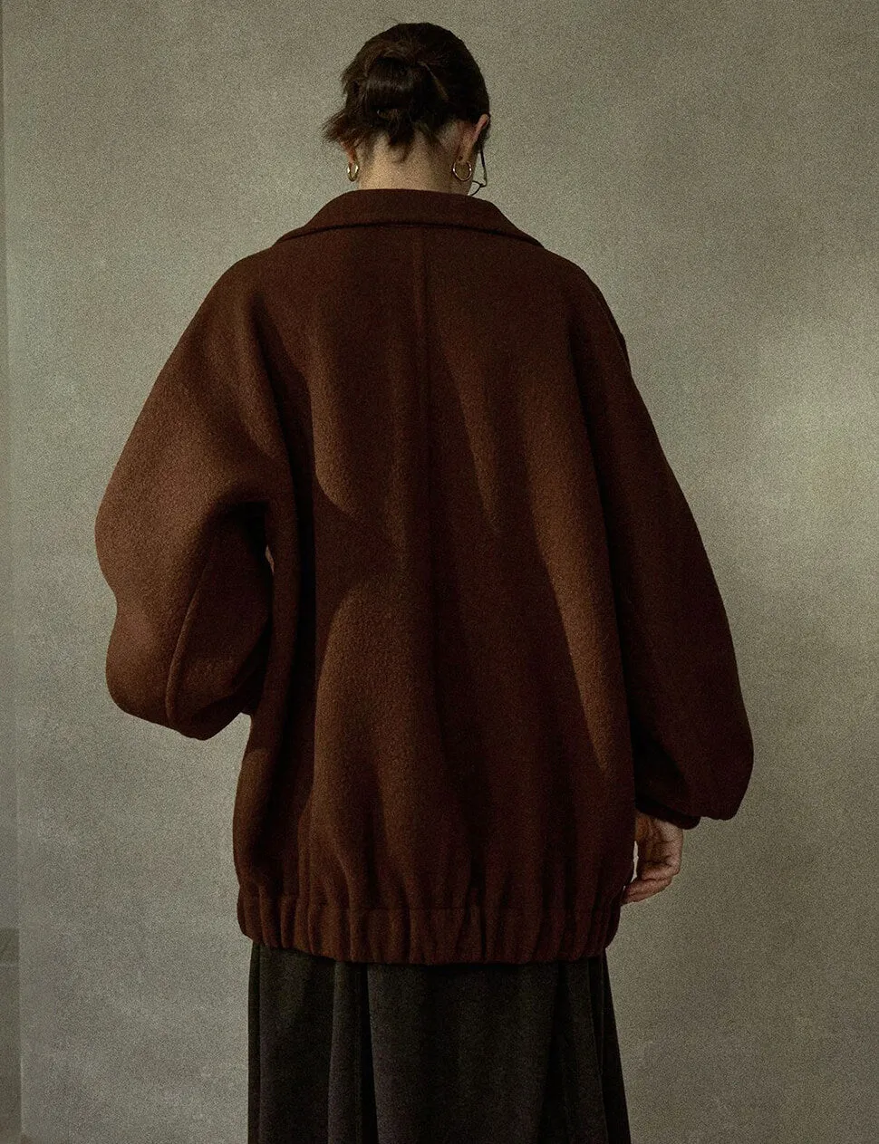 Brown Wool Bomber Jacket -PREORDER sold by Pixie Market product image thumbnail 2