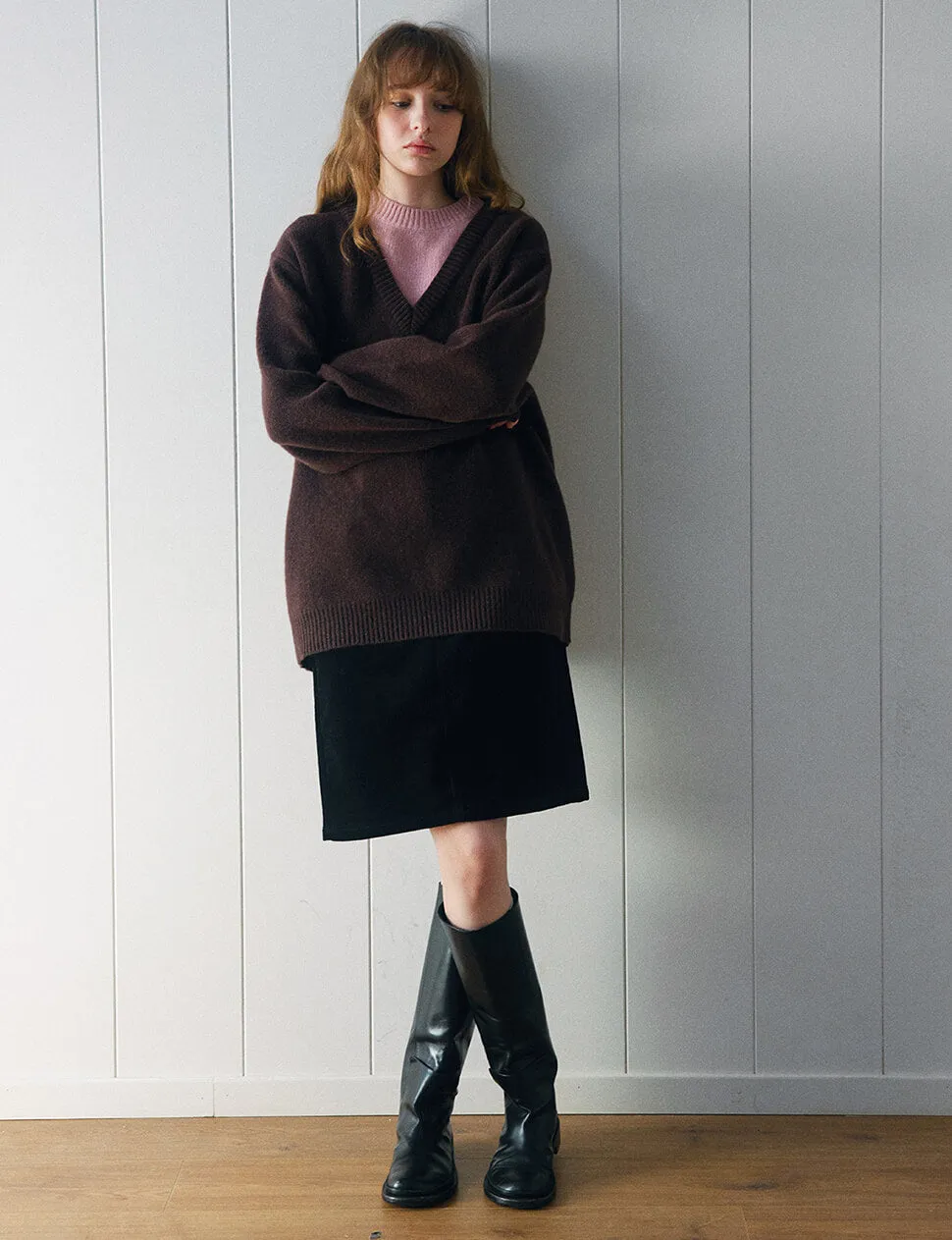 Brown Two-Tone Wool Sweater sold by Pixie Market product image thumbnail 5