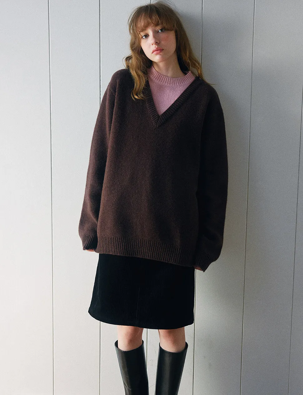 Brown Two-Tone Wool Sweater sold by Pixie Market product image thumbnail 3