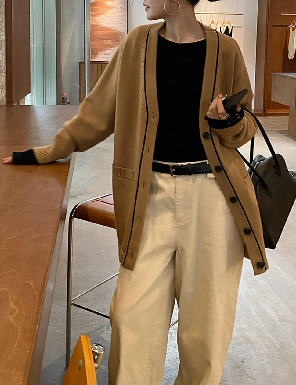 Tan Long Cardigan sold by Pixie Market product image thumbnail 2