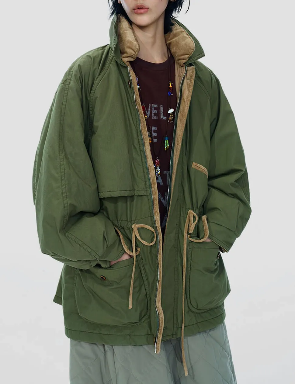 Oversized Olive Parka -PREORDER sold by Pixie Market product image thumbnail 2