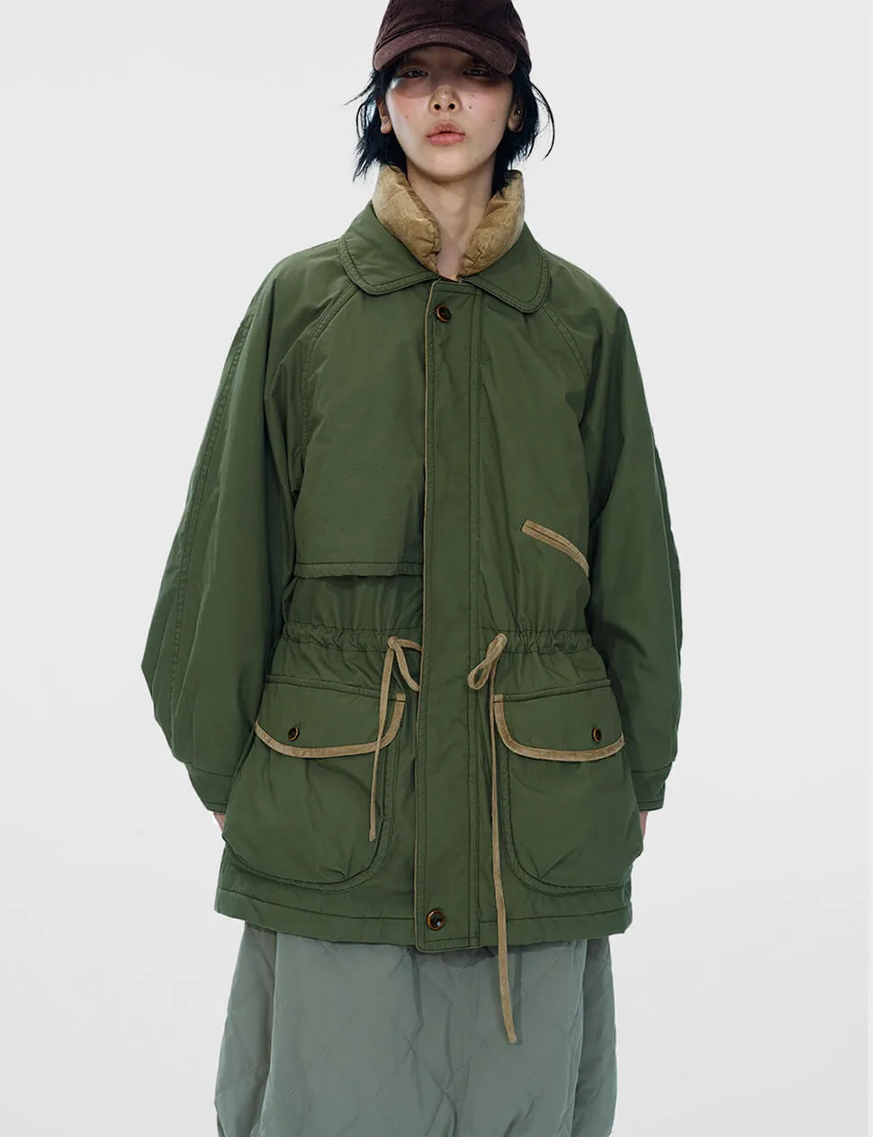 Oversized Olive Parka -PREORDER sold by Pixie Market