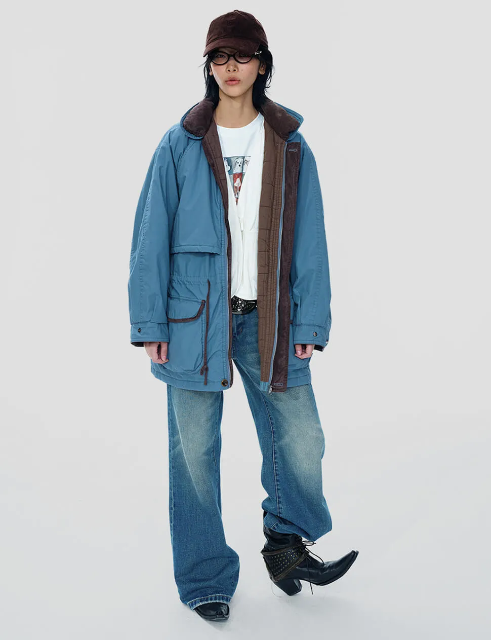 Oversized Blue Parka -PREORDER sold by Pixie Market product image thumbnail 2