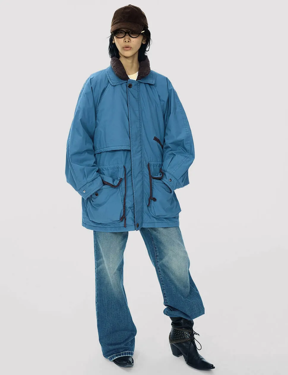 Oversized Blue Parka -PREORDER sold by Pixie Market