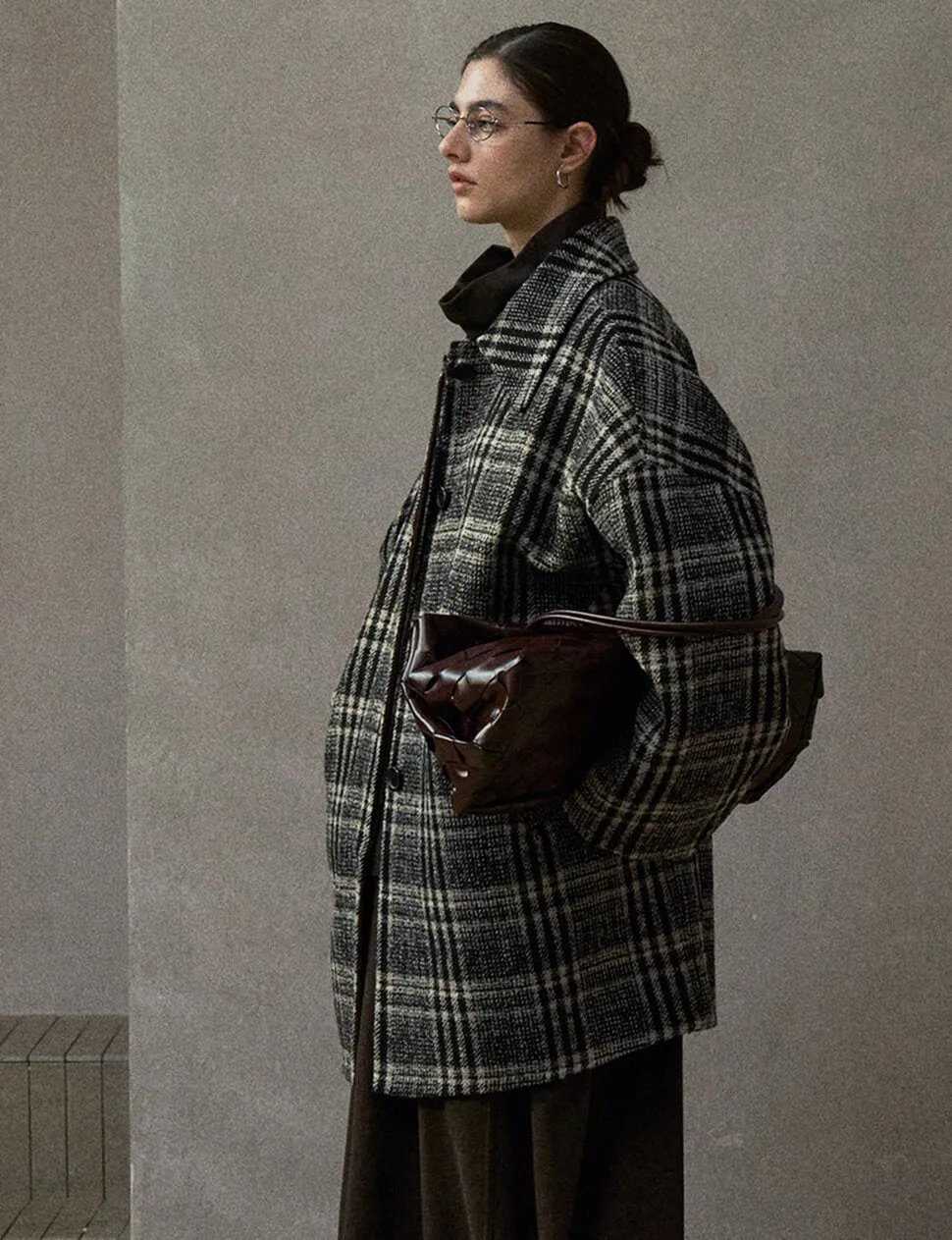 Oversized Plaid Wool Coat-PREORDER sold by Pixie Market product image thumbnail 3