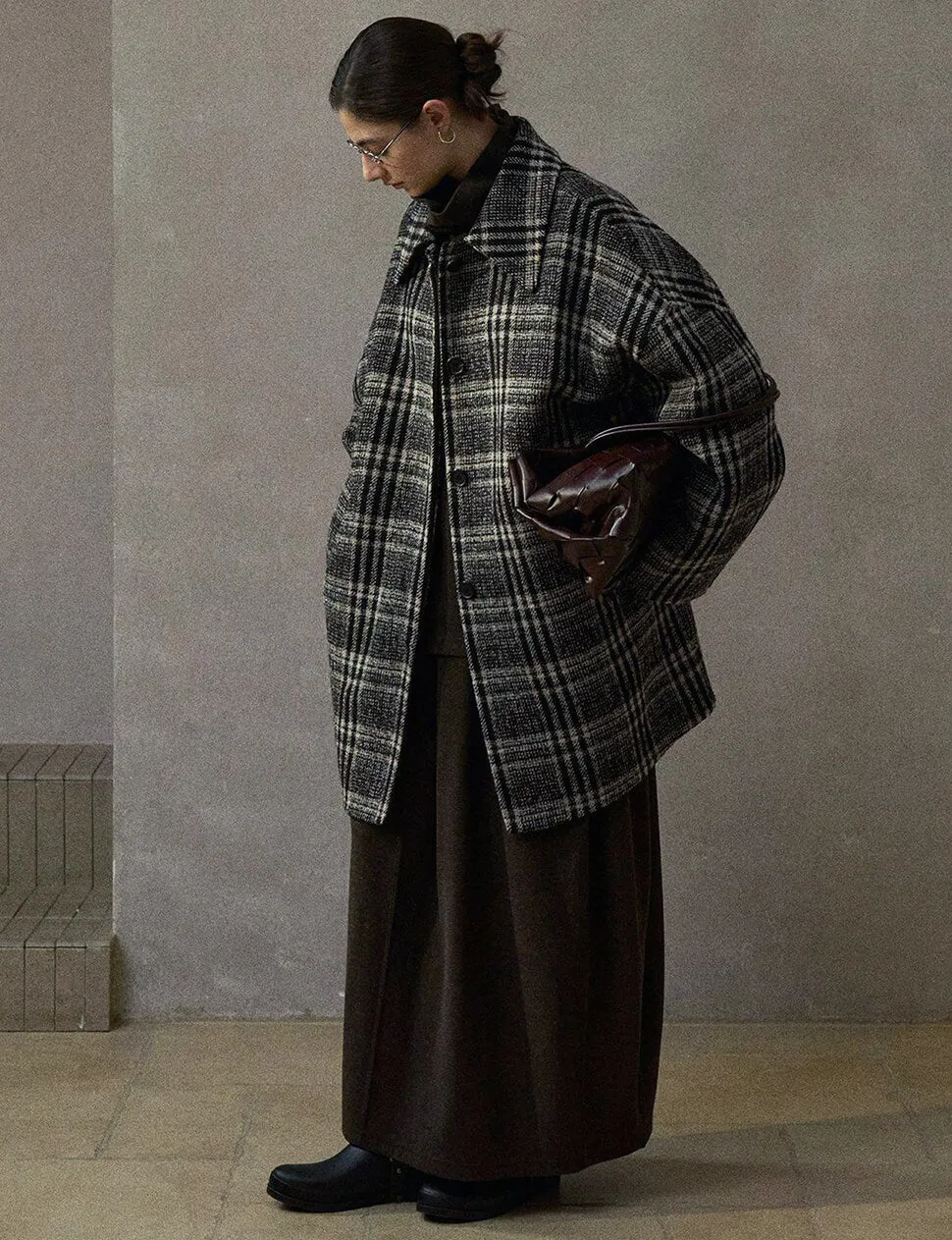 Oversized Plaid Wool Coat-PREORDER sold by Pixie Market product image thumbnail 5