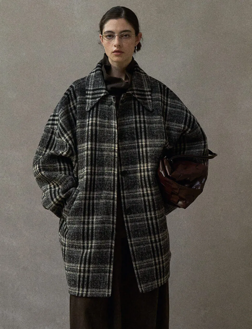 Oversized Plaid Wool Coat-PREORDER sold by Pixie Market product image thumbnail 2