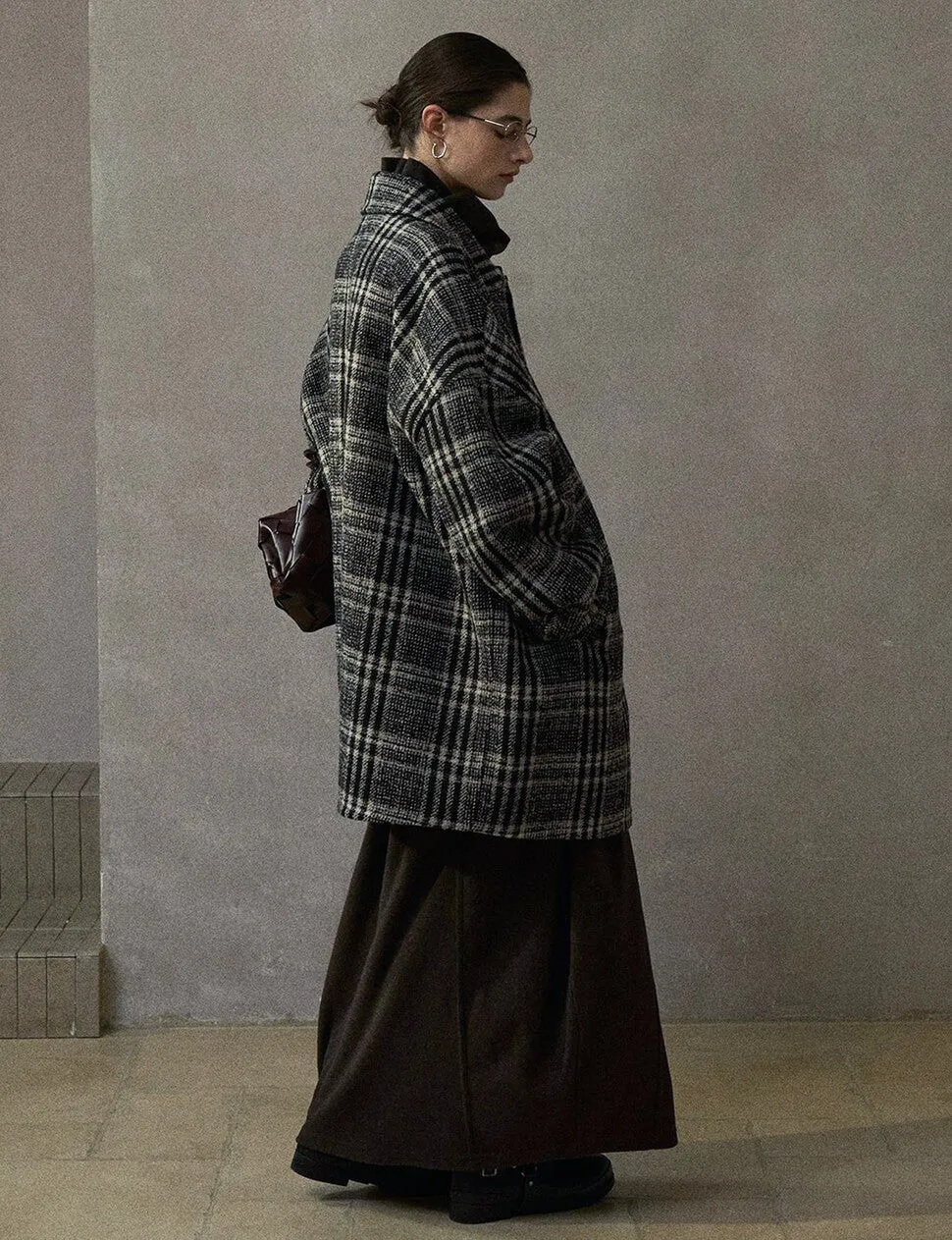 Oversized Plaid Wool Coat-PREORDER sold by Pixie Market product image thumbnail 4