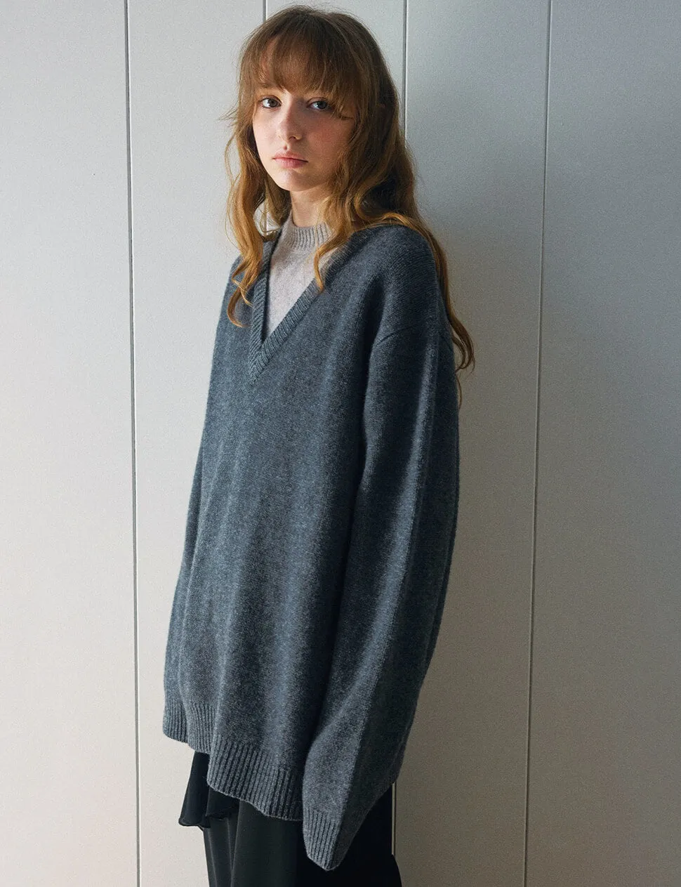 Grey Two-Tone Wool Sweater sold by Pixie Market product image thumbnail 4