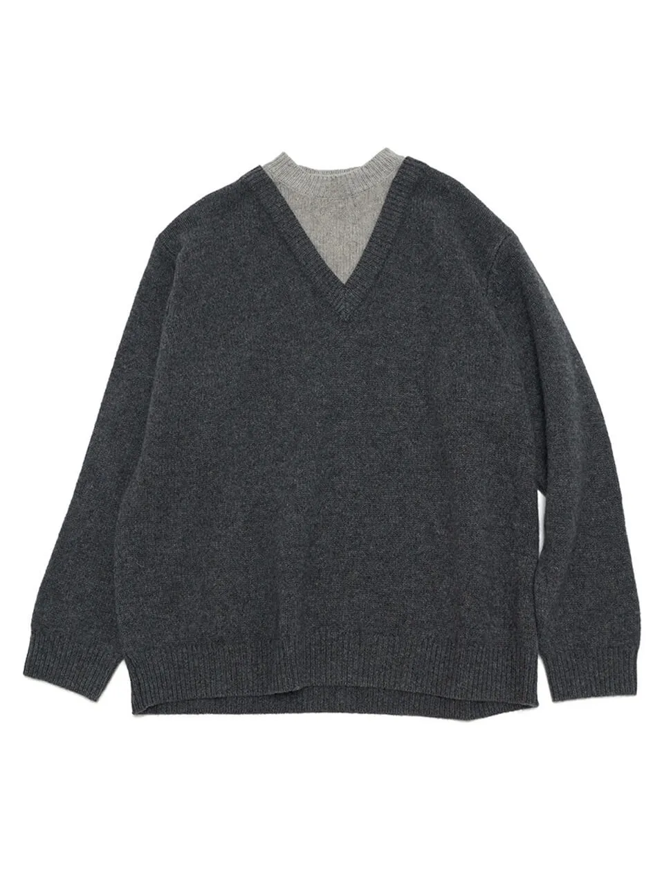 Grey Two-Tone Wool Sweater sold by Pixie Market product image thumbnail 3