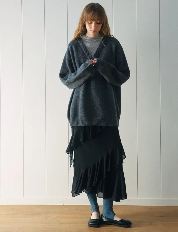 Grey Two-Tone Wool Sweater sold by Pixie Market