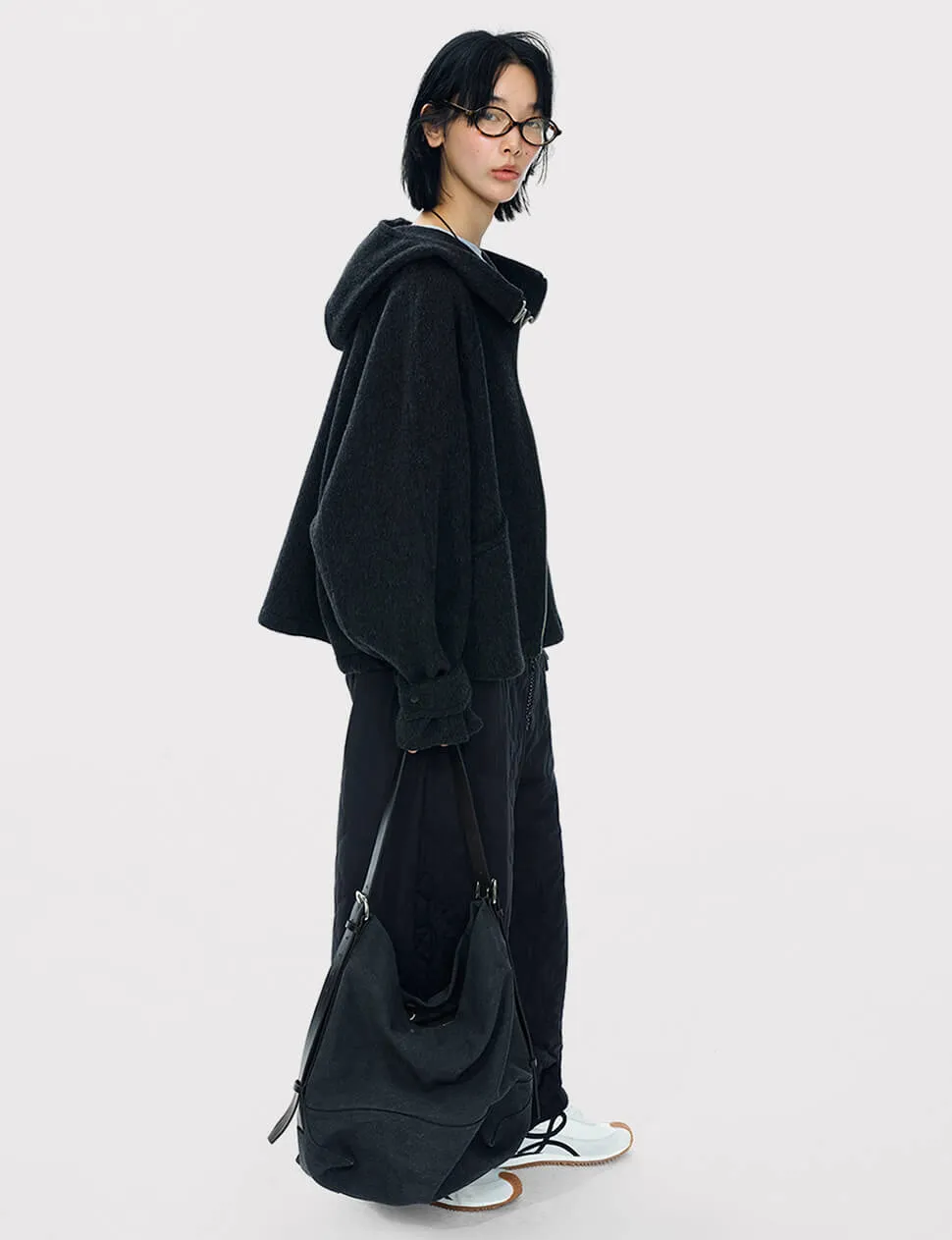 Black Wool Hooded Jacket -PREORDER sold by Pixie Market product image thumbnail 5