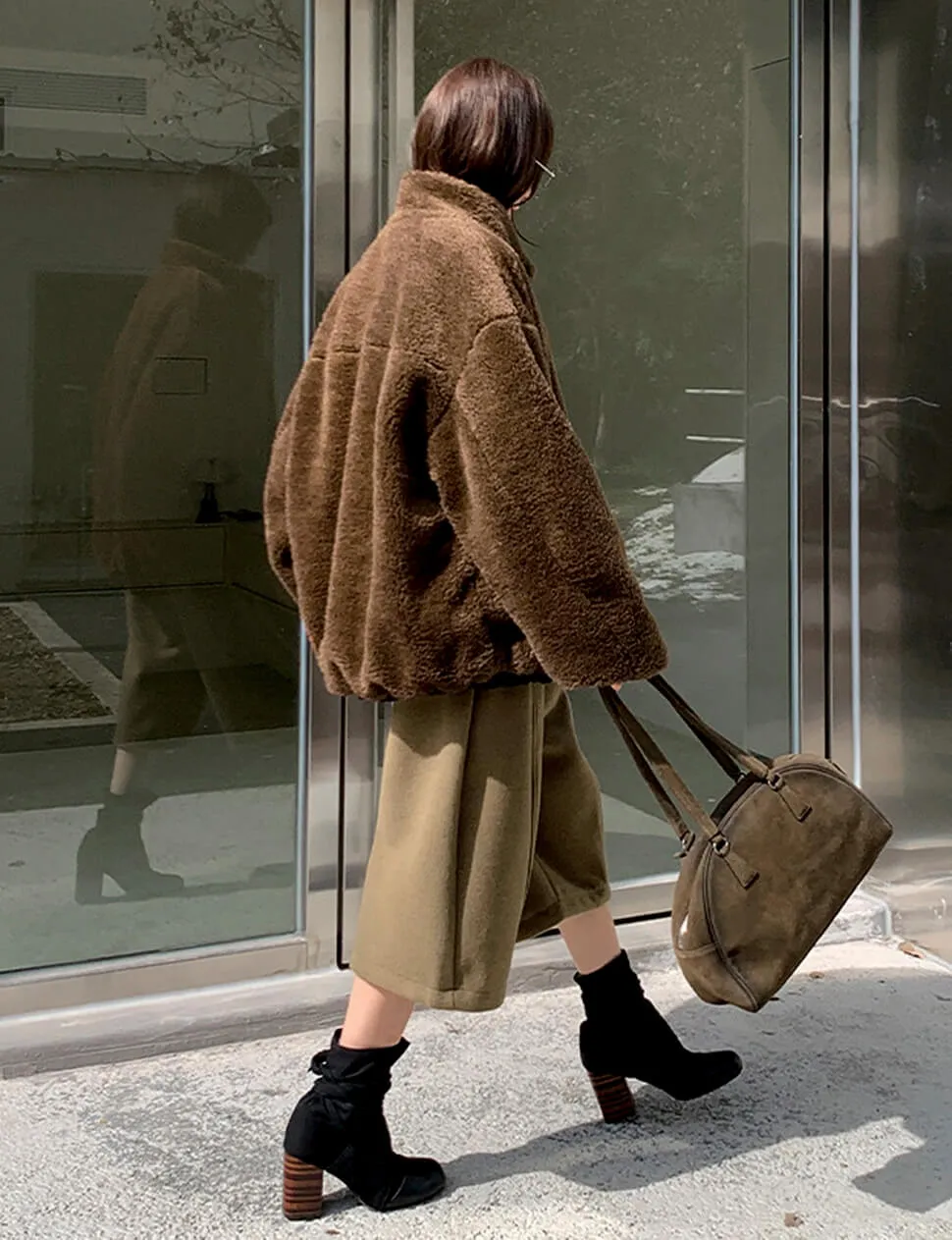 Reversible Brown Fur Jacket sold by Pixie Market product image thumbnail 2