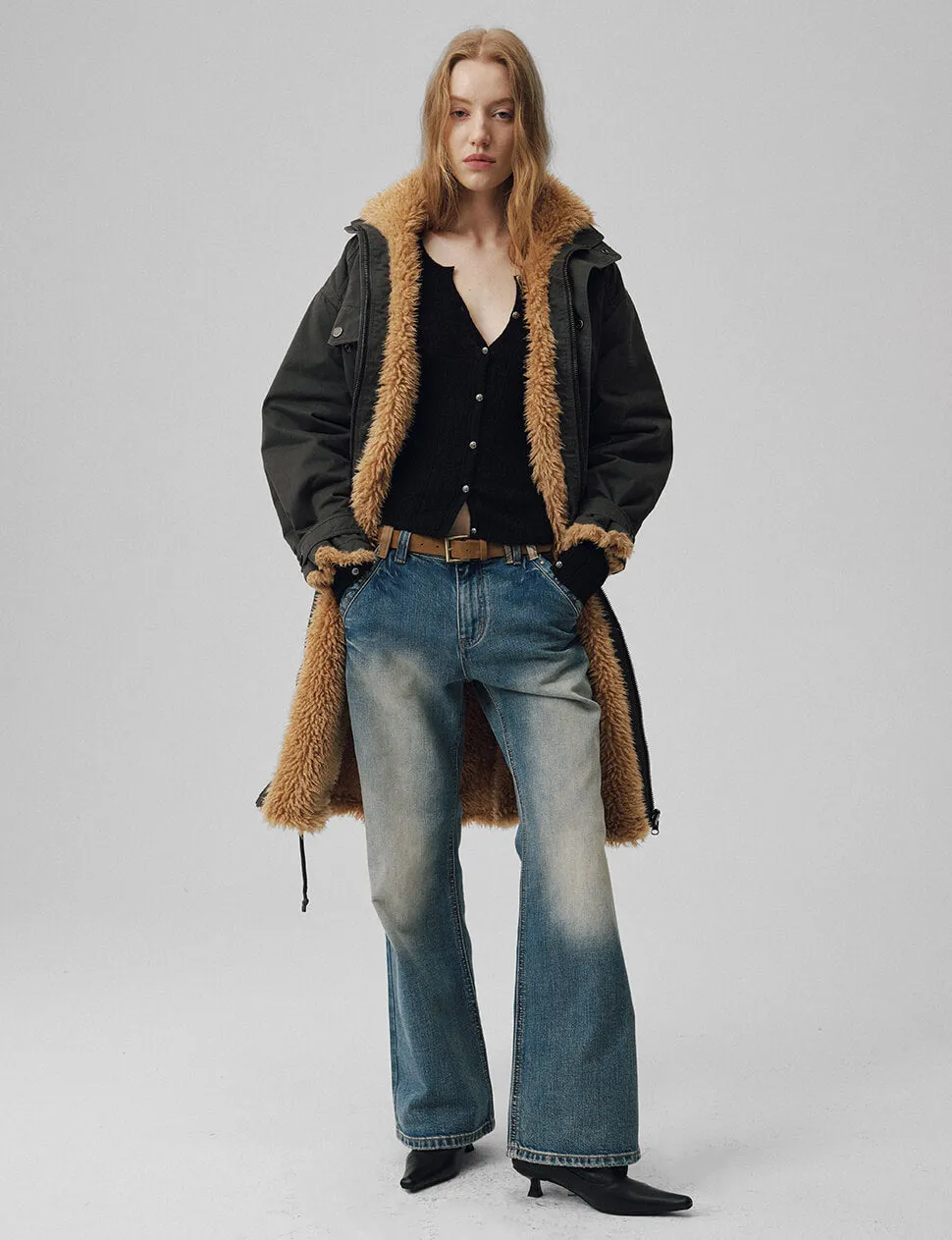 Black Fur Reversible Parka Jacket sold by Pixie Market product image thumbnail 3