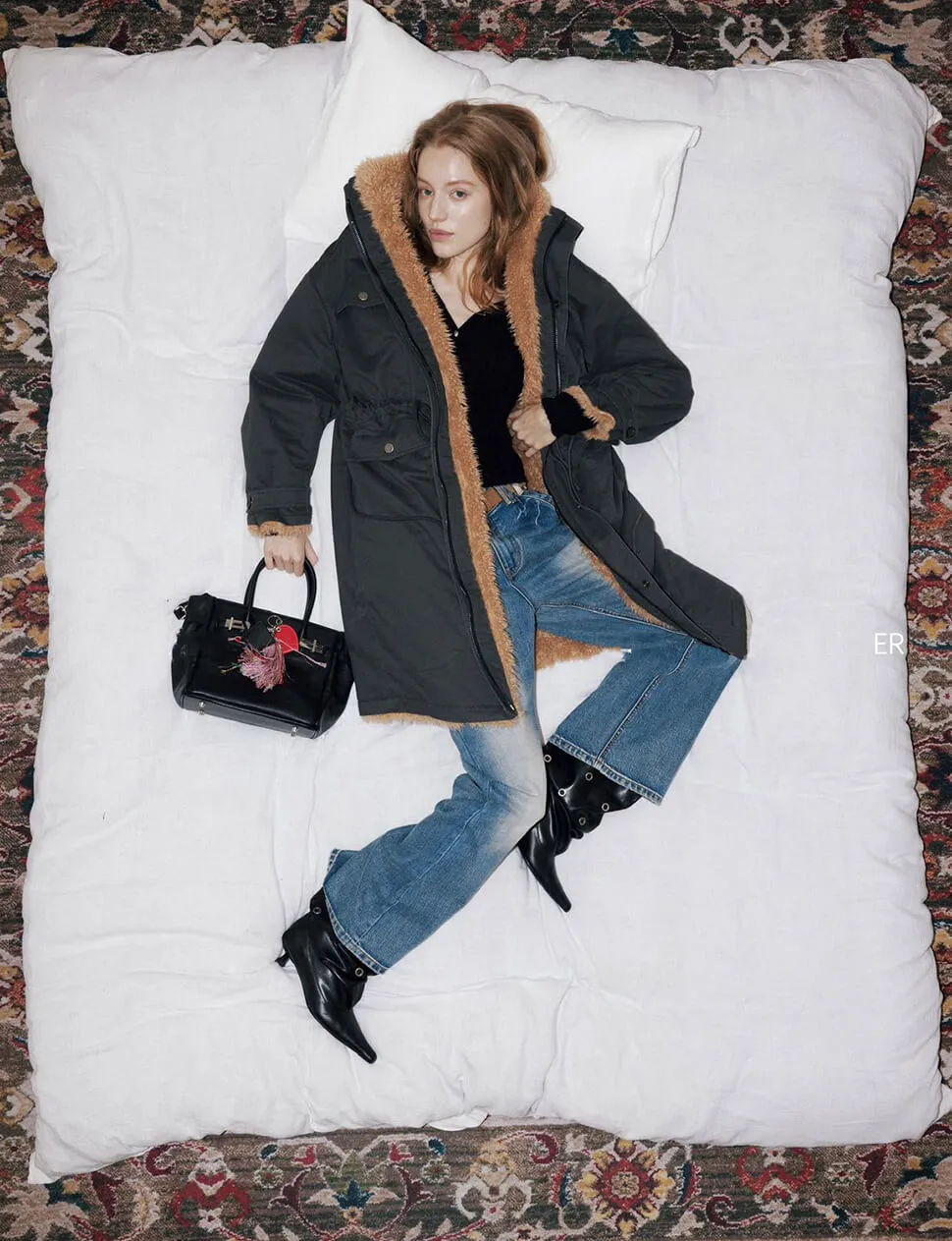 Black Fur Reversible Parka Jacket sold by Pixie Market product image thumbnail 2