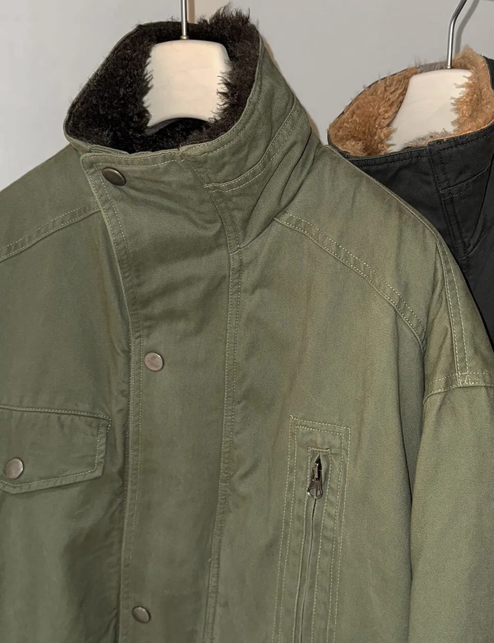 Olive Fur Reversible Parka Jacket sold by Pixie Market product image thumbnail 4