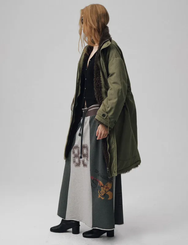 Olive Fur Reversible Parka Jacket sold by Pixie Market