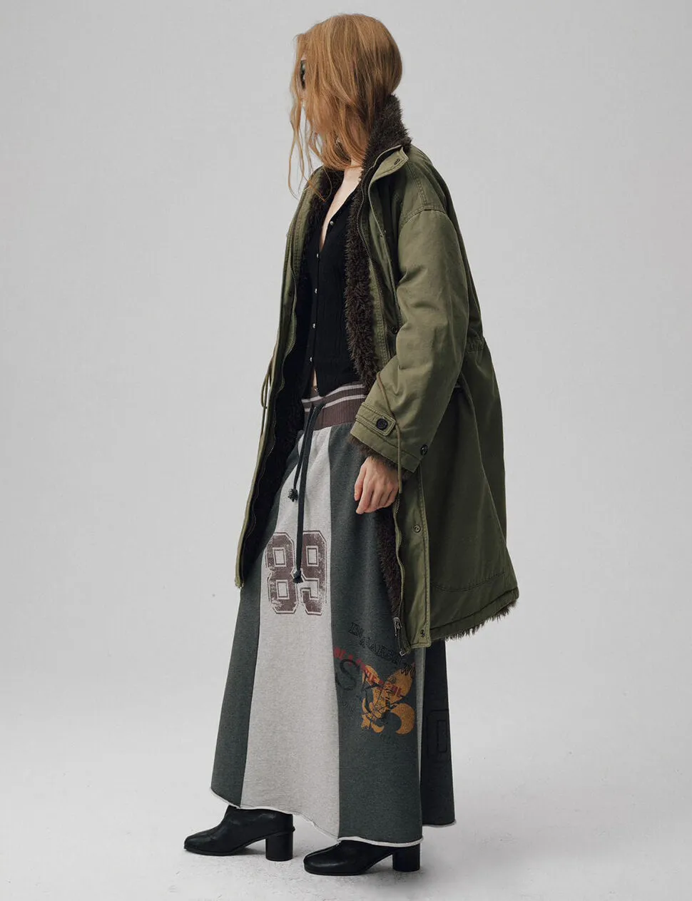 Olive Fur Reversible Parka Jacket sold by Pixie Market