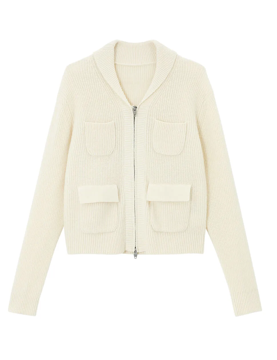 Ivory Pocket Zip Cardigan sold by Pixie Market product image thumbnail 2