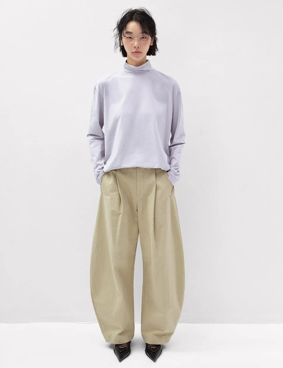 Tan High Waist Barrel Leg Pants sold by Pixie Market product image thumbnail 3