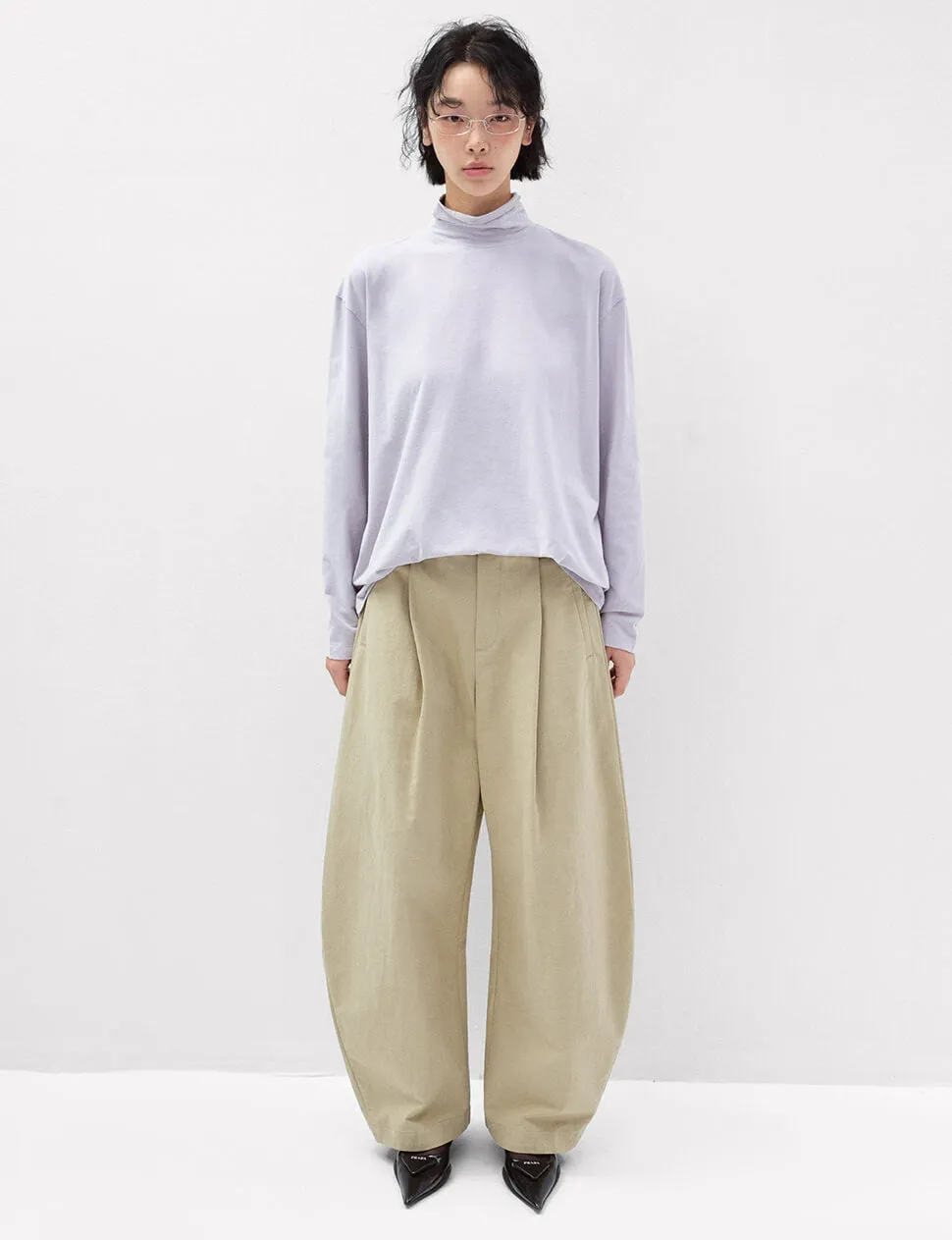 Tan High Waist Barrel Leg Pants sold by Pixie Market product image thumbnail 2