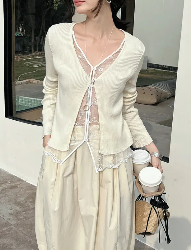 Ivory Lace Cardigan sold by Pixie Market