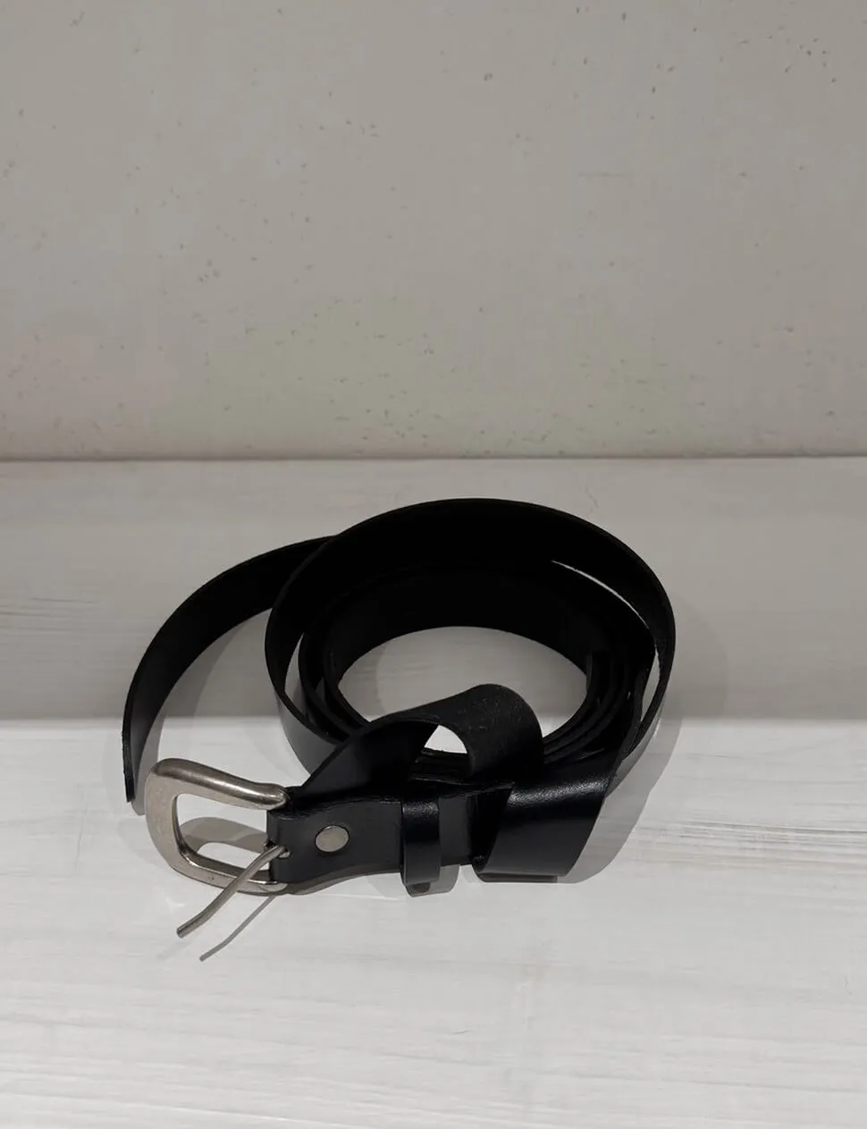 Black Long Leather Belt with Silver Buckle sold by Pixie Market product image thumbnail 3