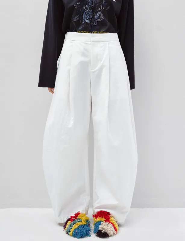 White High Waist Barrel Leg Pants made by Pixie Market