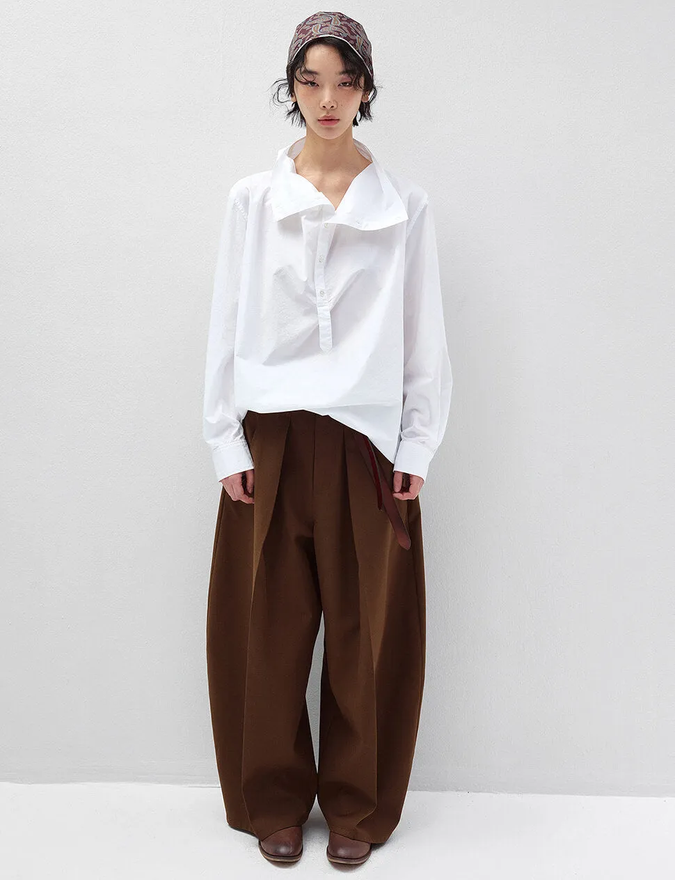 Brown High Waist Barrel Leg Pants-PREORDER sold by Pixie Market product image thumbnail 5