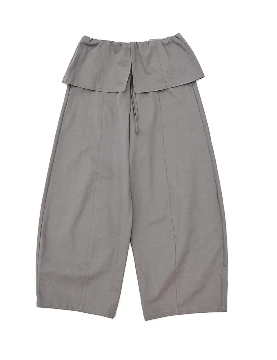 Grey Cotton Crop Barrel Leg Pants With Skirt Overlay-PREORDER sold by Pixie Market product image thumbnail 2