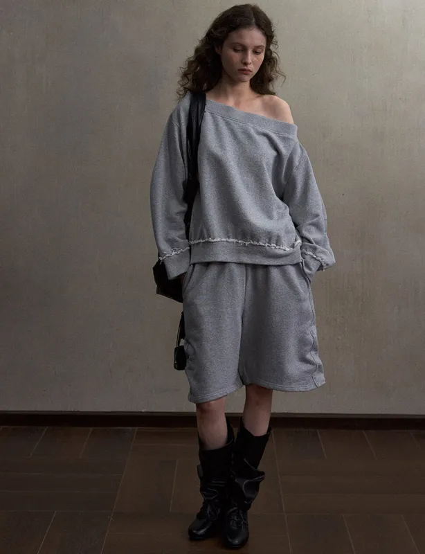 Grey Sweat Bermuda Shorts-PREORDER made by Pixie Market