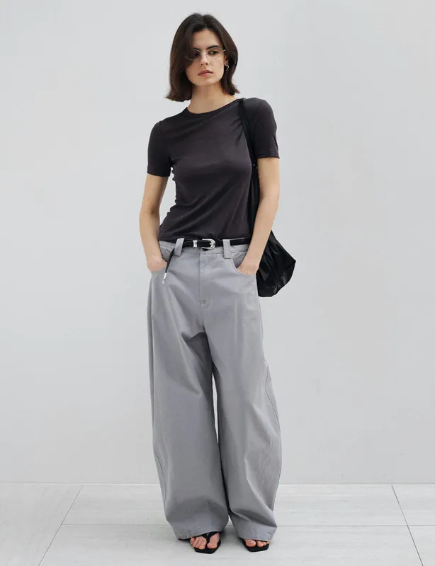 Grey Barrel Leg Pants made by Pixie Market