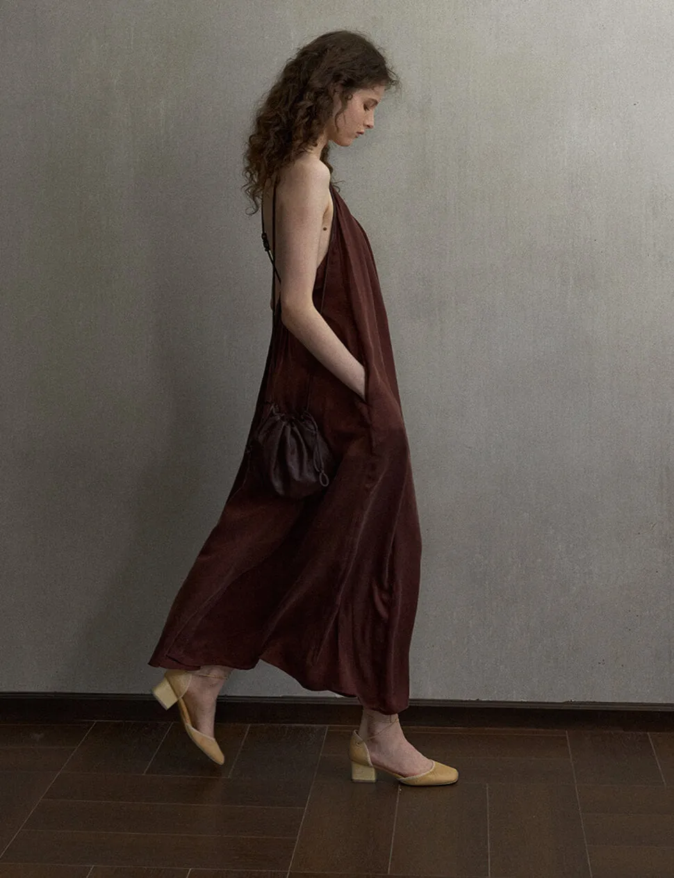 Beaded Brown T-Strap Open Back Dress-PREORDER sold by Pixie Market product image thumbnail 3