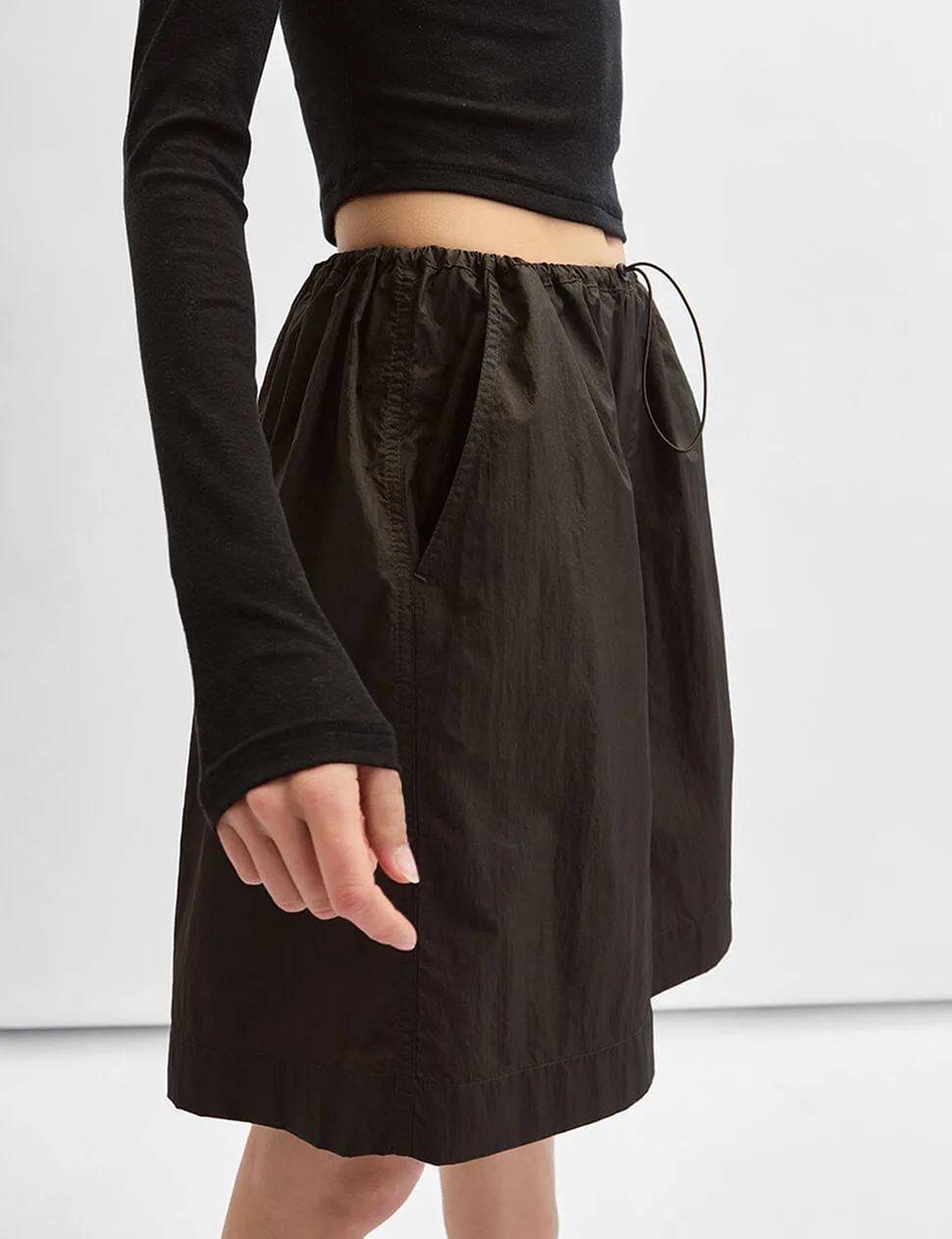Brown Relaxed Drawstring Short-PREORDER sold by Pixie Market product image thumbnail 3