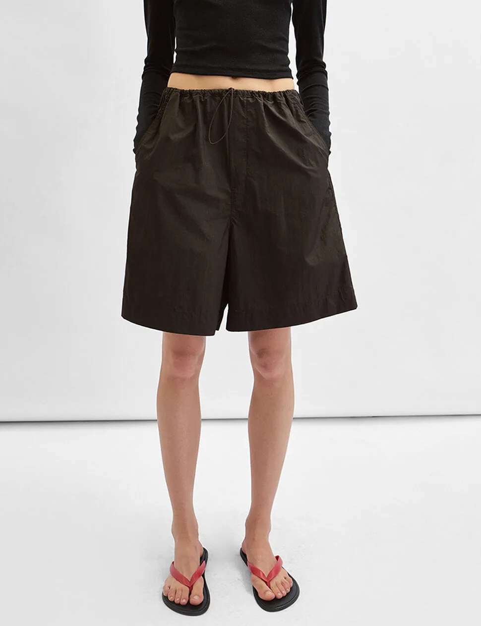 Brown Relaxed Drawstring Short-PREORDER sold by Pixie Market product image thumbnail 5