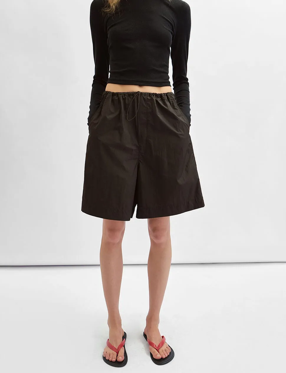 Brown Relaxed Drawstring Short-PREORDER sold by Pixie Market product image thumbnail 2