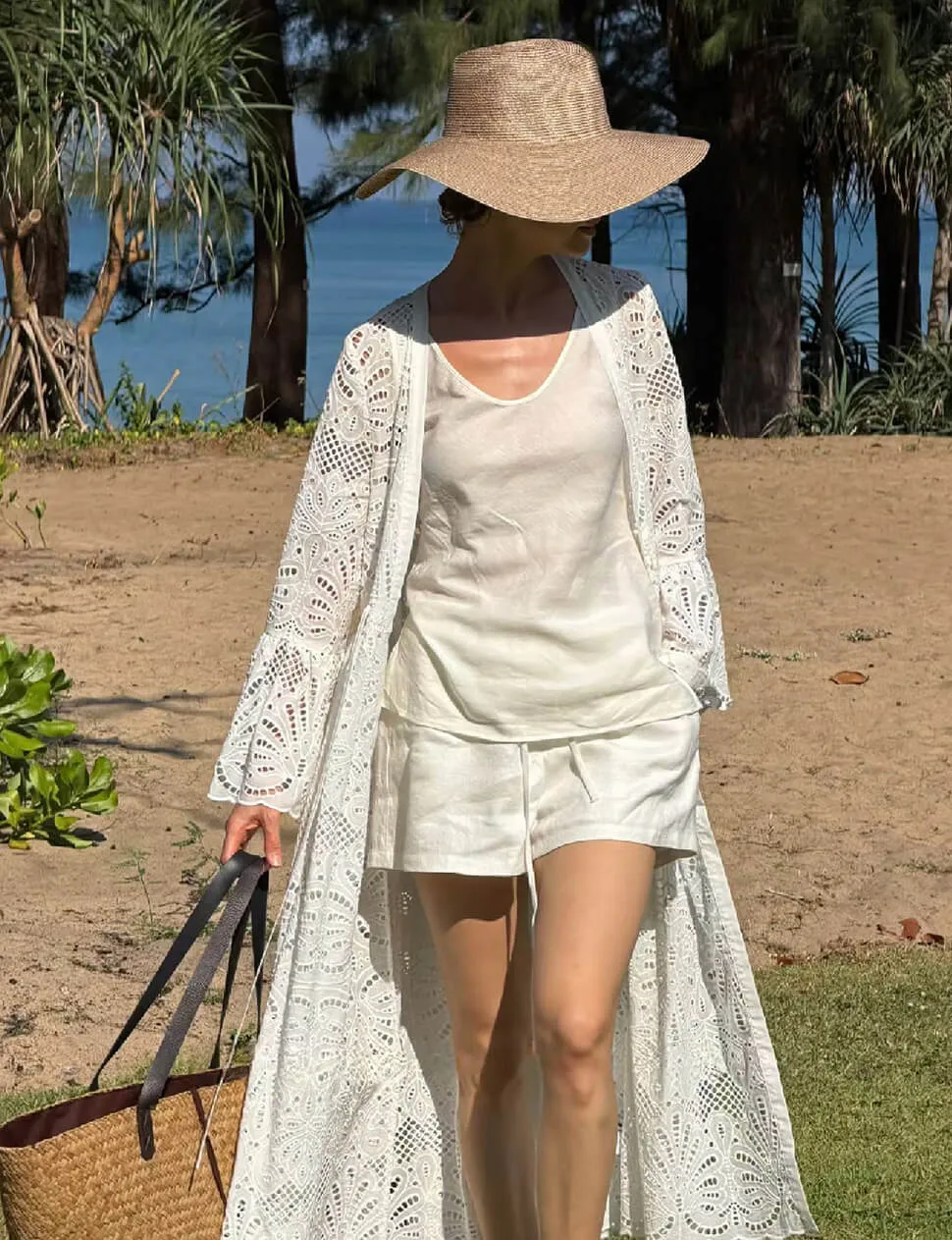 The White Eyelet Flare Sleeve Cover-Up Dress-PREORDER sold by Pixie Market product image thumbnail 2