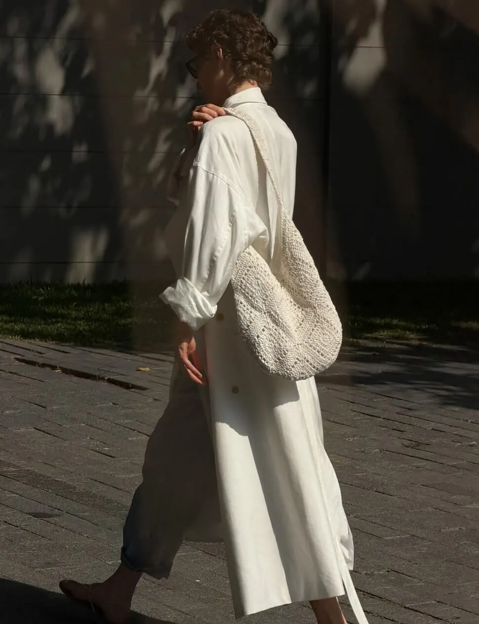 White Oversized Lightweight Belted Trench Coat sold by Pixie Market product image thumbnail 4