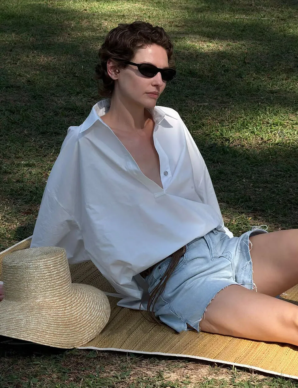 White Oversized Polo Collar Shirt-PREORDER sold by Pixie Market product image thumbnail 2