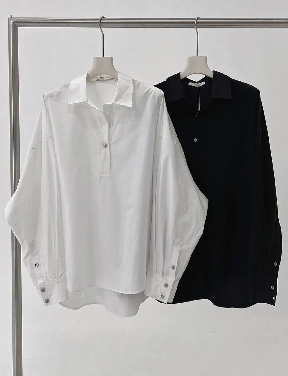 White Oversized Polo Collar Shirt-PREORDER sold by Pixie Market product image thumbnail 5