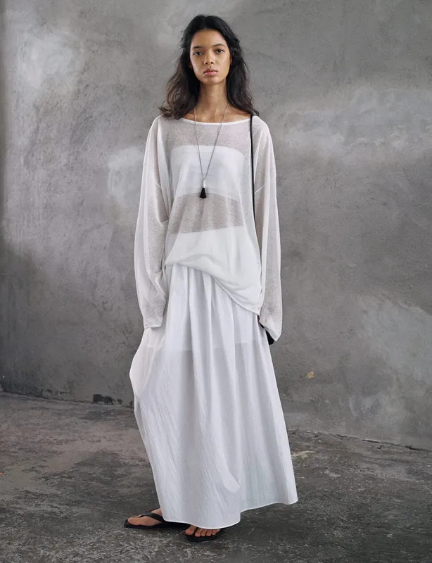 White Sheer Draped Back Top-PREORDER made by Pixie Market