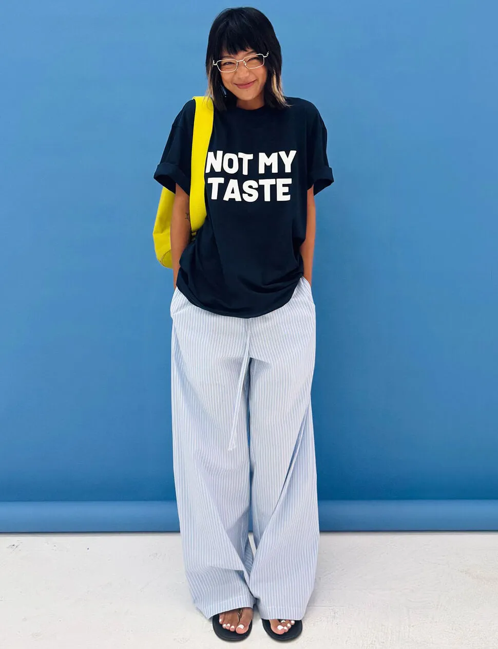 Not My Taste Graphic Tee in Navy-PREORDER sold by Pixie Market