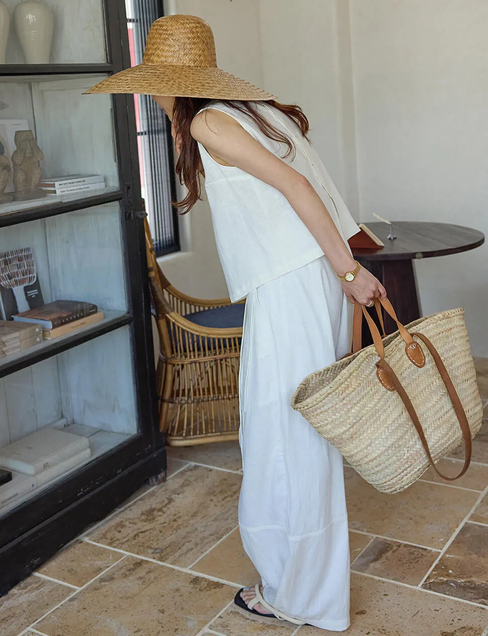 Wrap-Front Wide-Leg Trouser in White sold by Pixie Market product image thumbnail 2