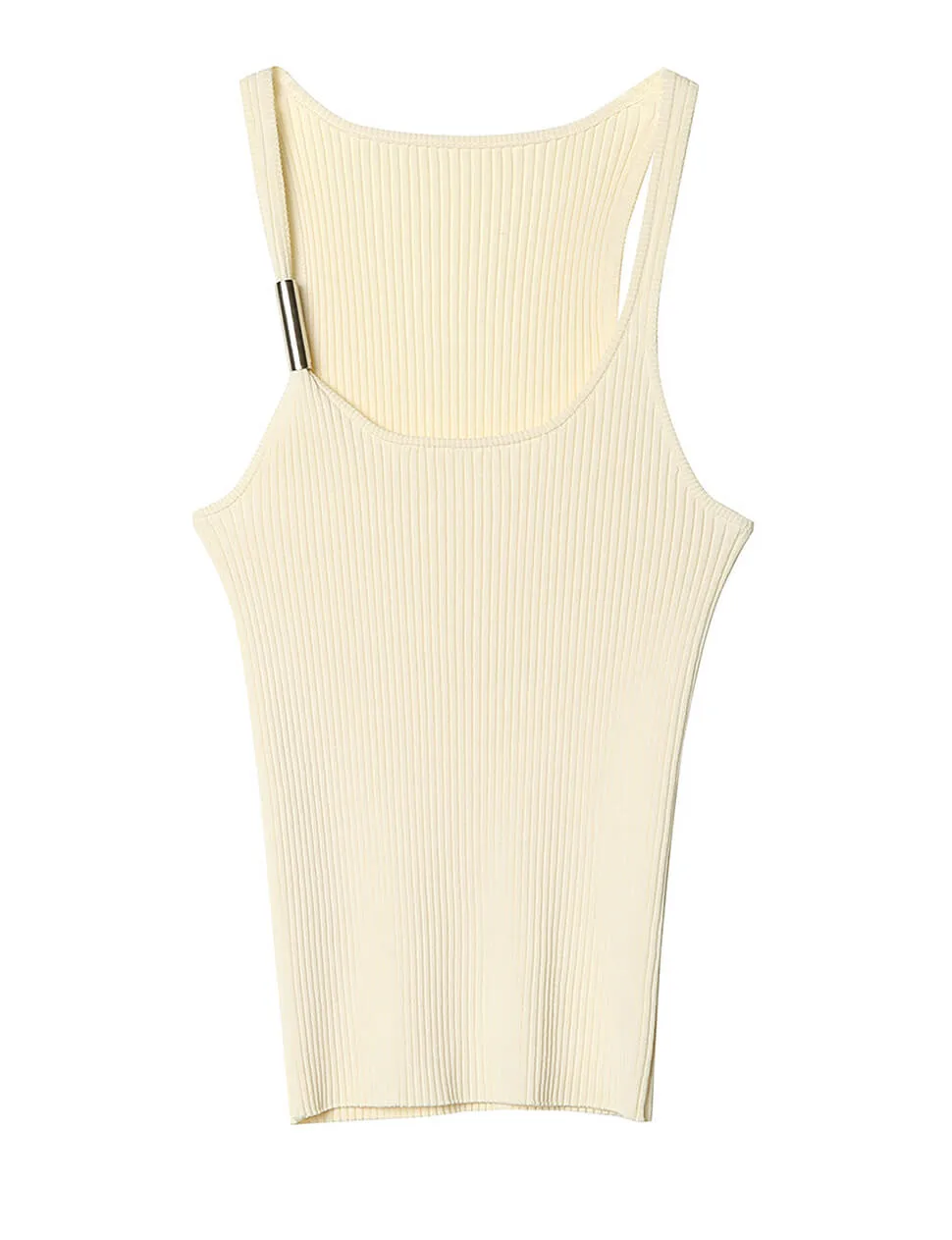 Metal Bar Ribbed Tank in Vanilla sold by Pixie Market product image thumbnail 5