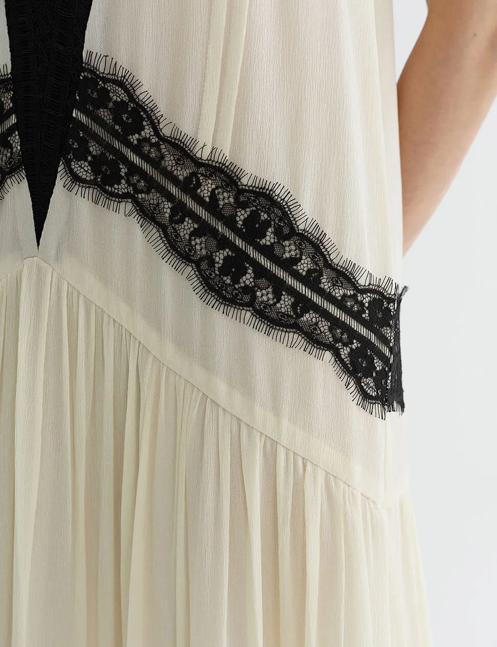 Ivory Lace-Trim Slip Maxi Dress-PREORDER sold by Pixie Market product image thumbnail 2