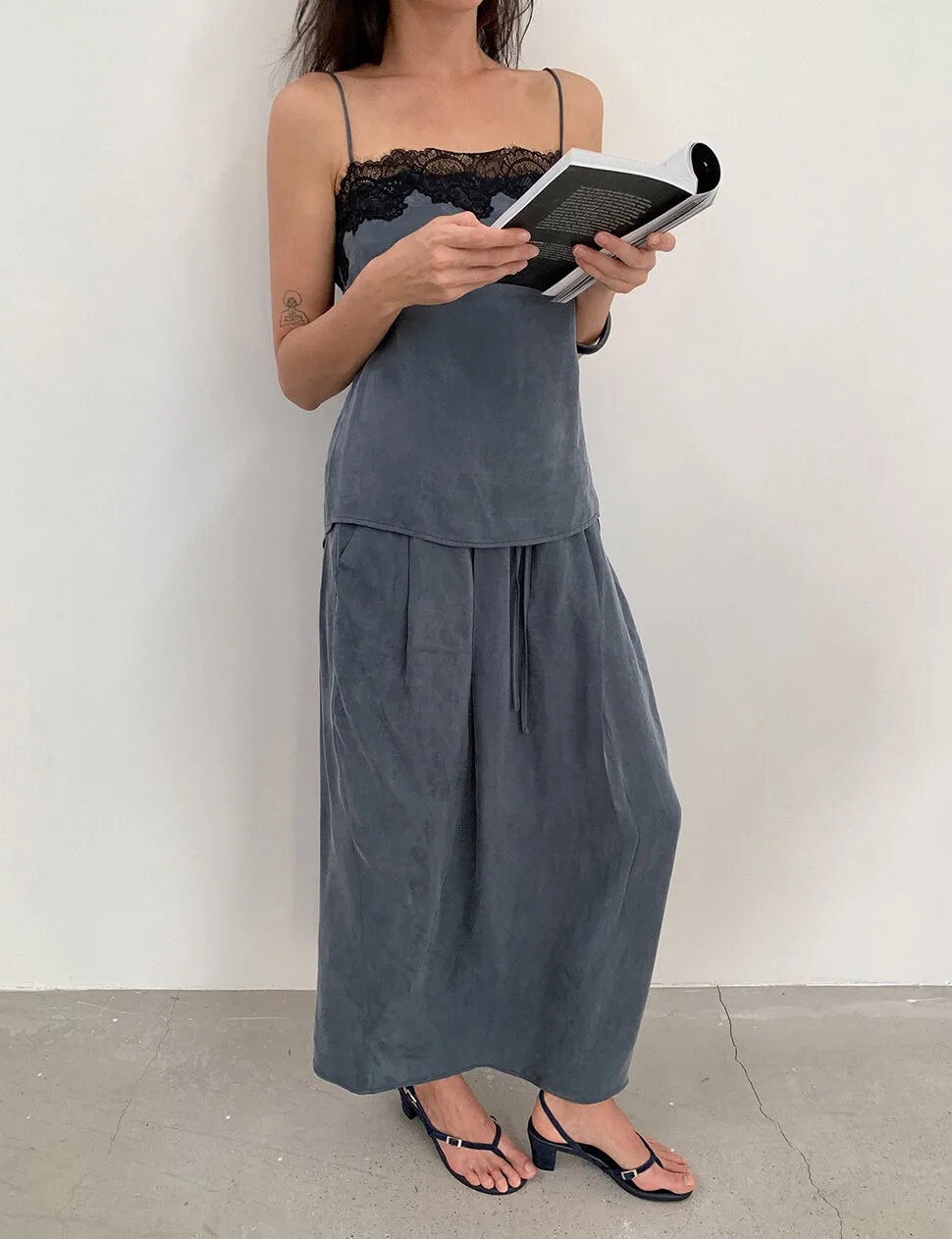 Lace Trim Slip Cami Top in Slate sold by Pixie Market product image thumbnail 5