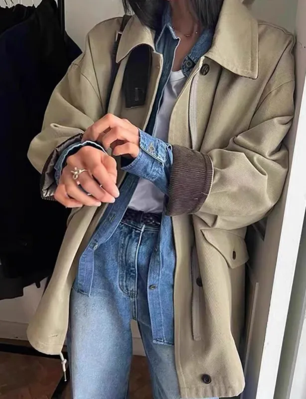 Khaki Corduroy Country Jacket made by Pixie Market