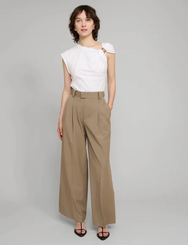 Tan Wide Leg Pants sold by Pixie Market