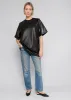 Black Leather T-Shirt sold by Pixie Market